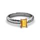 2 - Eudora Classic 7x5 mm Emerald Shape Citrine Solitaire Engagement Ring 