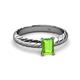 2 - Eudora Classic 7x5 mm Emerald Shape Peridot Solitaire Engagement Ring 