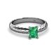 2 - Eudora Classic 7x5 mm Emerald Shape Emerald Solitaire Engagement Ring 