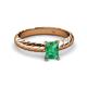 2 - Eudora Classic 7x5 mm Emerald Shape Emerald Solitaire Engagement Ring 