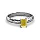 2 - Eudora Classic 7x5 mm Emerald Shape Yellow Sapphire Solitaire Engagement Ring 