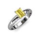 3 - Eudora Classic 7x5 mm Emerald Shape Yellow Sapphire Solitaire Engagement Ring 