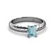 2 - Eudora Classic 7x5 mm Emerald Shape Aquamarine Solitaire Engagement Ring 