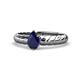 1 - Eudora Classic Pear Cut Blue Sapphire Solitaire Engagement Ring 