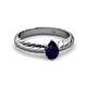 2 - Eudora Classic Pear Cut Blue Sapphire Solitaire Engagement Ring 