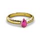 2 - Eudora Classic Pear Cut Pink Sapphire Solitaire Engagement Ring 