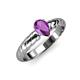 3 - Eudora Classic Pear Cut Amethyst Solitaire Engagement Ring 