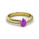 2 - Eudora Classic Pear Cut Amethyst Solitaire Engagement Ring 