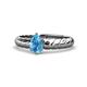 1 - Eudora Classic Pear Cut Blue Topaz Solitaire Engagement Ring 