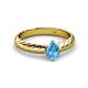 2 - Eudora Classic Pear Cut Blue Topaz Solitaire Engagement Ring 