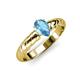 3 - Eudora Classic Pear Cut Blue Topaz Solitaire Engagement Ring 