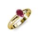3 - Eudora Classic Pear Cut Rhodolite Garnet Solitaire Engagement Ring 