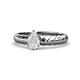 1 - Eudora Classic Pear Cut White Sapphire Solitaire Engagement Ring 