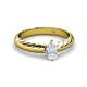 2 - Eudora Classic Pear Cut White Sapphire Solitaire Engagement Ring 