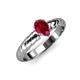 3 - Eudora Classic Pear Cut Ruby Solitaire Engagement Ring 