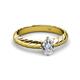 2 - Eudora Classic Pear Cut Diamond Solitaire Engagement Ring 