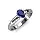 3 - Eudora Classic Pear Cut Blue Sapphire Solitaire Engagement Ring 