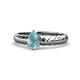 1 - Eudora Classic Pear Cut Aquamarine Solitaire Engagement Ring 