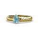 1 - Eudora Classic Pear Cut Aquamarine Solitaire Engagement Ring 
