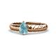 1 - Eudora Classic Pear Cut Aquamarine Solitaire Engagement Ring 