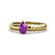 1 - Eudora Classic Pear Cut Amethyst Solitaire Engagement Ring 