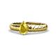 1 - Eudora Classic Pear Cut Yellow Sapphire Solitaire Engagement Ring 
