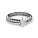 2 - Eudora Classic Pear Cut White Sapphire Solitaire Engagement Ring 