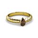 2 - Eudora Classic Pear Cut Smoky Quartz Solitaire Engagement Ring 