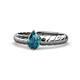 1 - Eudora Classic Pear Cut London Blue Topaz Solitaire Engagement Ring 