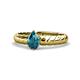 1 - Eudora Classic Pear Cut London Blue Topaz Solitaire Engagement Ring 
