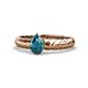 1 - Eudora Classic Pear Cut London Blue Topaz Solitaire Engagement Ring 