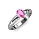 3 - Eudora Classic Pear Cut Pink Sapphire Solitaire Engagement Ring 
