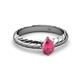 2 - Eudora Classic Pear Cut Pink Tourmaline Solitaire Engagement Ring 