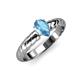 3 - Eudora Classic Pear Cut Blue Topaz Solitaire Engagement Ring 