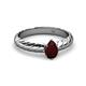 2 - Eudora Classic Pear Cut Red Garnet Solitaire Engagement Ring 