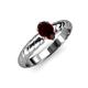 3 - Eudora Classic Pear Cut Red Garnet Solitaire Engagement Ring 
