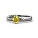 1 - Eudora Classic Pear Cut Yellow Sapphire Solitaire Engagement Ring 