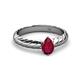 2 - Eudora Classic Pear Cut Ruby Solitaire Engagement Ring 