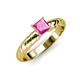 3 - Eudora Classic 5.5 mm Princess Cut Lab Created Pink Sapphire Solitaire Engagement Ring 