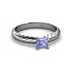 2 - Eudora Classic 5.5 mm Princess Cut Tanzanite Solitaire Engagement Ring 