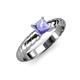 3 - Eudora Classic 5.5 mm Princess Cut Tanzanite Solitaire Engagement Ring 
