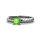 1 - Eudora Classic 5.5 mm Princess Cut Peridot Solitaire Engagement Ring 