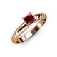 3 - Eudora Classic 5.5 mm Princess Cut Rhodolite Garnet Solitaire Engagement Ring 
