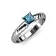 3 - Eudora Classic 5.5 mm Princess Cut London Blue Topaz Solitaire Engagement Ring 