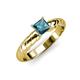 3 - Eudora Classic 5.5 mm Princess Cut London Blue Topaz Solitaire Engagement Ring 