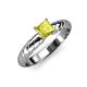 3 - Eudora Classic 5.5 mm Princess Cut Yellow Diamond Solitaire Engagement Ring 