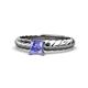 1 - Eudora Classic 5.5 mm Princess Cut Tanzanite Solitaire Engagement Ring 