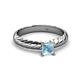 2 - Eudora Classic 5.5 mm Princess Cut Aquamarine Solitaire Engagement Ring 