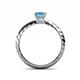 4 - Eudora Classic 5.5 mm Princess Cut Blue Topaz Solitaire Engagement Ring 