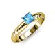 3 - Eudora Classic 5.5 mm Princess Cut Blue Topaz Solitaire Engagement Ring 